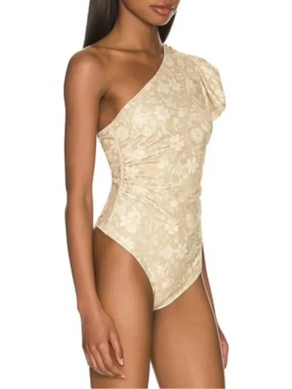 NWT Free People Somethin Bout You Floral One Shoulder Bodysuit Sz. L